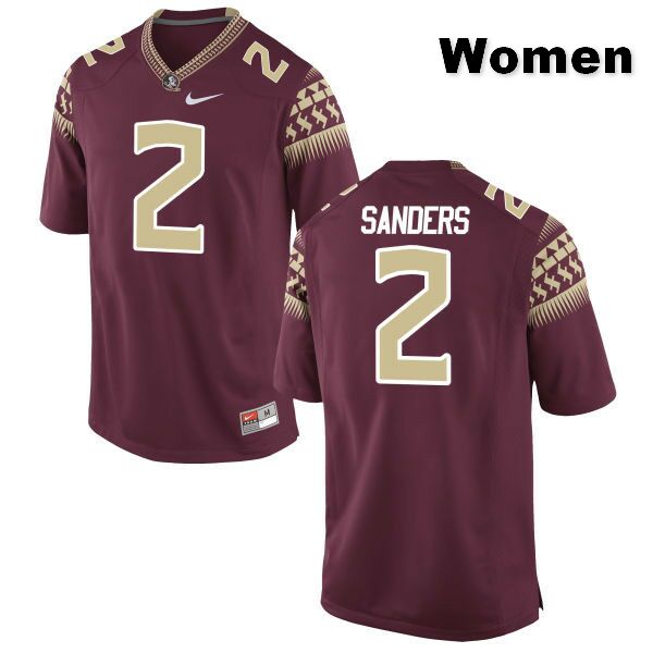 Women's NCAA Nike Florida State Seminoles #2 Deion Sanders College Red Stitched Authentic Football Jersey TNI0069KG